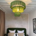 Moroccan Hdoum Fringe Pendant Lamp - Layered Artisan Light