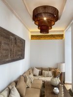 Moroccan Hdoum Fringe Pendant Lamp - Tiered Handcrafted Light - Image 3