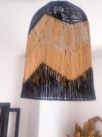 Handwoven Black and Natural Dome Pendant Lamp - Image 3