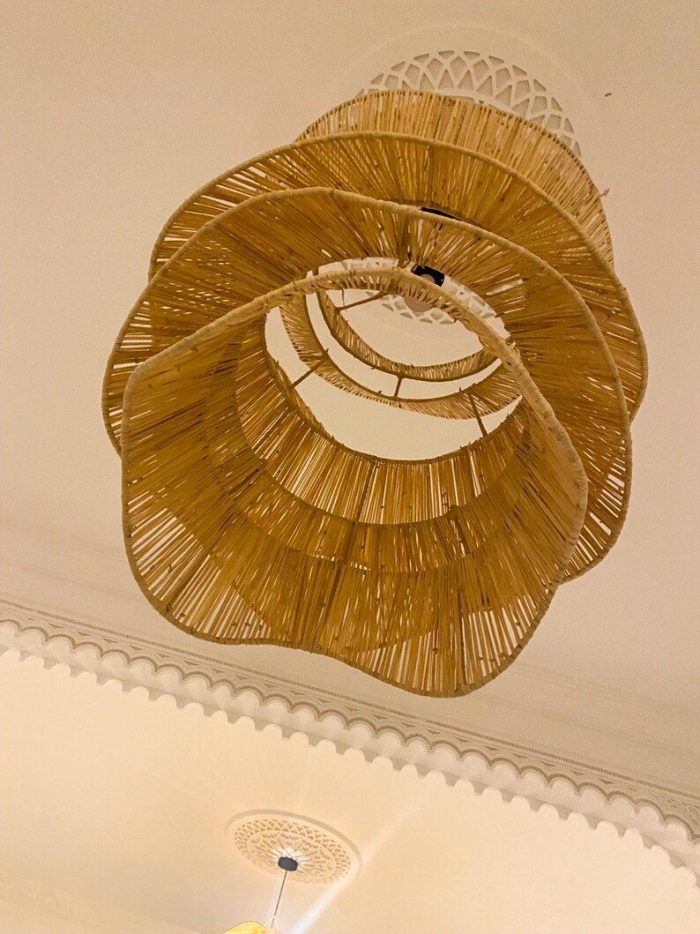 Moroccan Layered Wave Pendant Lamp – Handwoven Ceiling Light - Image 2