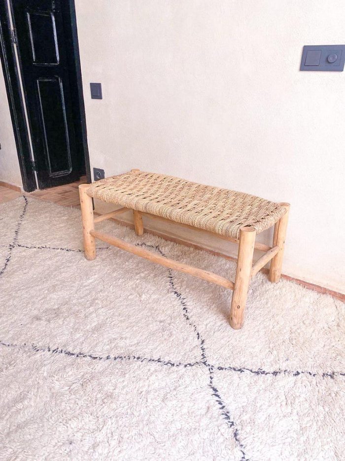 Marokkaanse handgeweven bank met palmbladkoord - Image 4