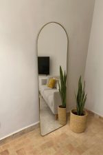Moroccan Handmade Brass Wall Mirror - Door Shape
