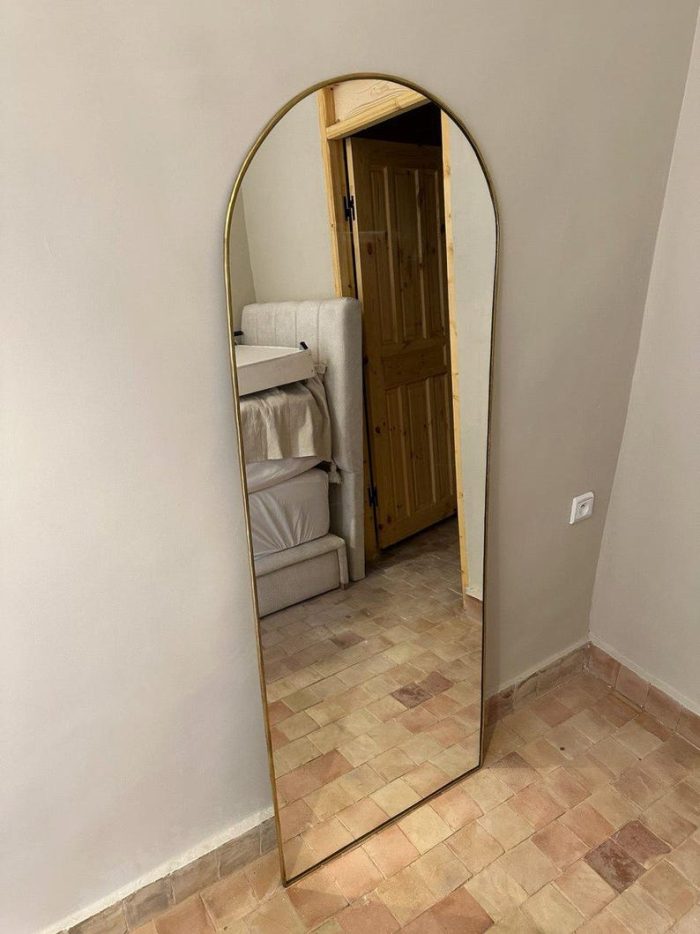 Moroccan Handmade Brass Wall Mirror - Door Shape - Image 5