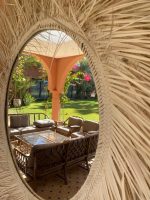 Round Moroccan Straw Mirror - Handwoven Paille Wall Mirror - Image 6