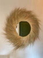 Round Moroccan Straw Mirror - Handwoven Paille Wall Mirror - Image 2