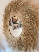Round Moroccan Straw Mirror - Handwoven Paille Wall Mirror - Image 3
