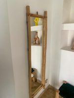 Handmade Rectangular Wooden Mirror with Leather Strap - Image 3