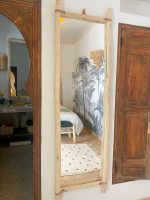 Handmade Rectangular Wooden Mirror with Leather Strap - Image 5