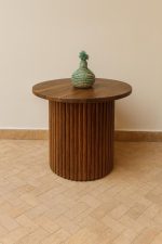 Ronde Bijzettafel van Walnotenhout - Image 4