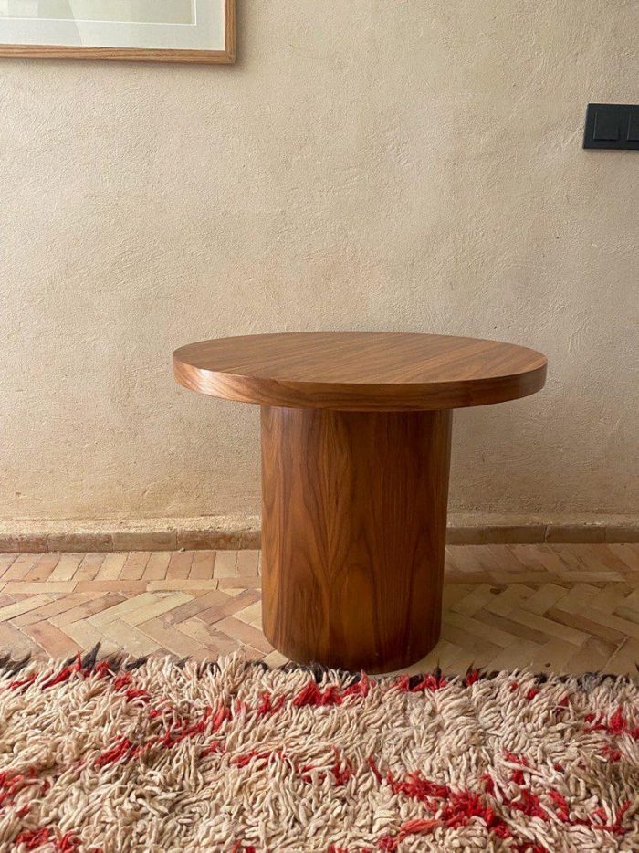 Ronde Bijzettafel van Walnotenhout - Image 5