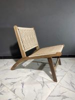 Moroccan Armchair in Nutwood with Cord – Handwoven Reclined Chair - Image 2
