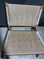 Moroccan Armchair in Nutwood with Cord – Handwoven Reclined Chair - Image 4