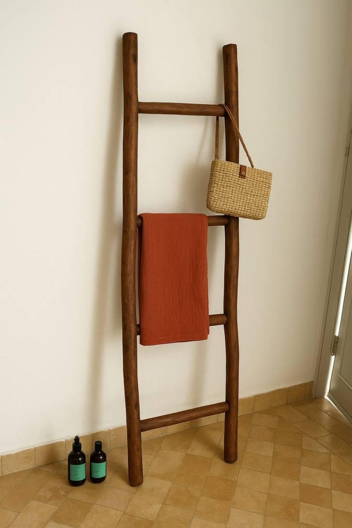 Decorative Wooden Ladder for Towel Storage - Image 4