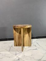 Ronde Walnoten Bijzettafel – 50 cm – Handgemaakt - Image 3