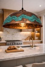 Handcrafted Aged Copper Dome Pendant - Image 2