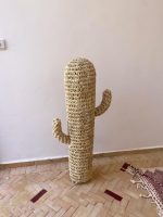 Doum cactus in woven straw on stand - Image 4