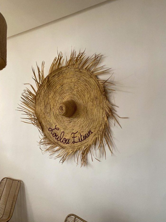 Fringed Wall Mounted Straw Hat - Customizable - Image 3