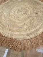 Round Rafia Rug, Woven Straw Natural Fiber Rug - Image 7