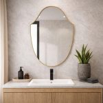 Espejo curvo de latón antiguo – espejo statement elegante