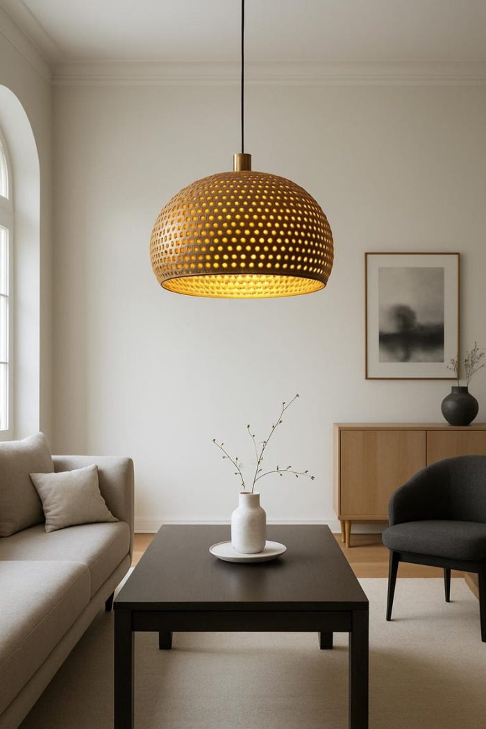 Handmade Oxidized Copper Dome Pendant Light - Image 4
