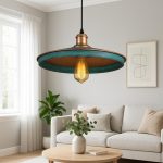 Handgemaakte verouderde koperen koepel hanglamp – artisanale pendellamp