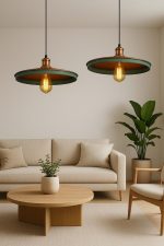 Handcrafted Aged Copper Dome Pendant - Image 2