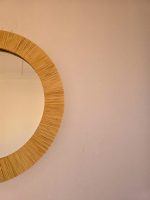 Moroccan Raffia Mirror – Round Handwoven Wall Mirror - Image 3