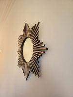Moroccan Wooden Mirror – Round Handwoven Frame - Image 3