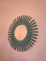 Moroccan Wooden Mirror – Round Handwoven Raffia Frame - Image 5