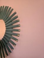 Moroccan Wooden Mirror – Round Handwoven Raffia Frame - Image 6