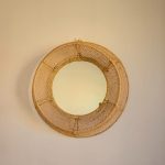 Runder Marokkanischer Raffiaspiegel – handgeflochtener Wandspiegel