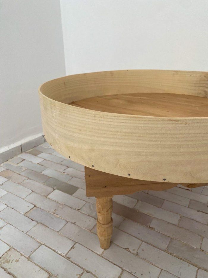 Ronde Marokkaanse Salontafel van Hout - Image 4