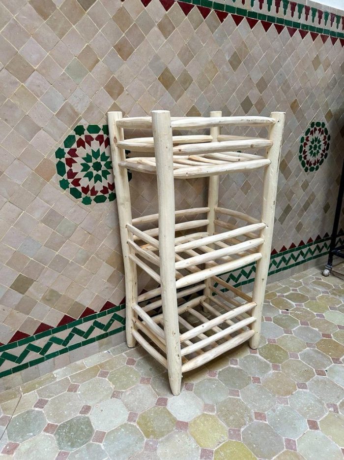 Handcrafted Wooden Shoe Rack - Rustic 3-Tier Storage Organizer - Image 2