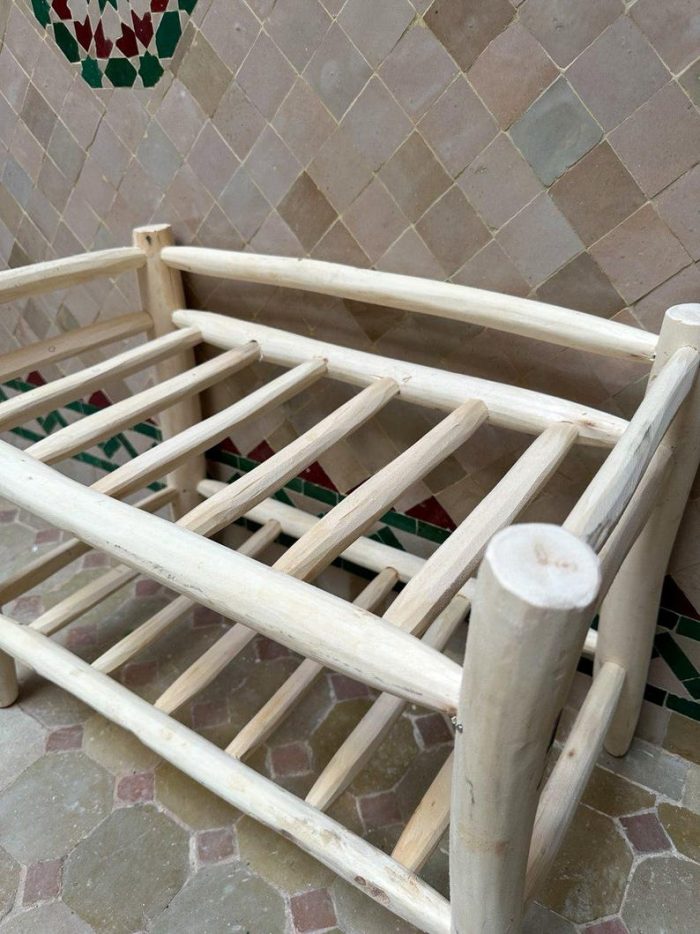 Handcrafted Wooden Shoe Rack – Two-Tier Natural Wood Organizer - Image 3