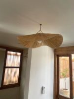 Handcrafted Raffia Pendant Light – Moroccan Parasol Lampshade - Image 7