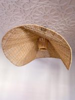 Handcrafted Raffia Pendant Light – Moroccan Parasol Lampshade - Image 3