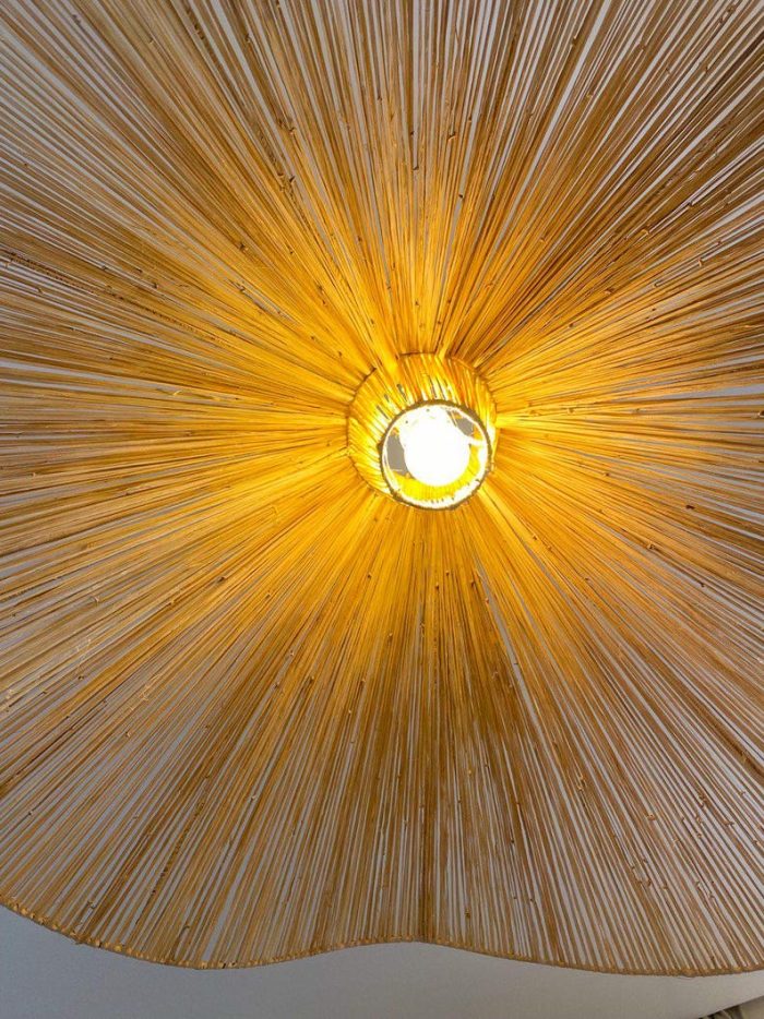 Handcrafted Raffia Pendant Light – Moroccan Parasol Lampshade - Image 3
