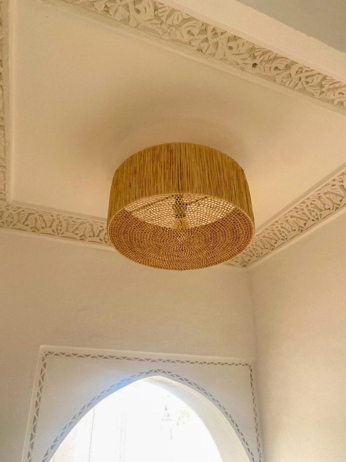 Handcrafted Raffia Pendant Light – Moroccan Hanging Lamp - Image 2