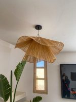 Handmade Raffia Ceiling Lamp - Wavy Pendant Light - Image 3