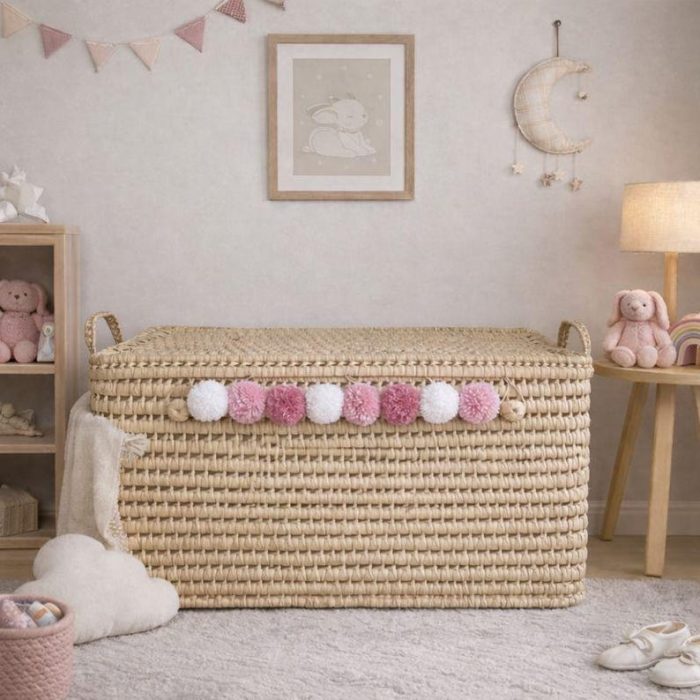 Personalised Palm Leaf Toy Chest – Custom Storage Box 80 cm - Image 3