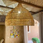Wave Shape Raffia Pendant Lamp – Large Organic Ceiling Light