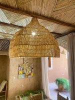 Wave Shape Raffia Pendant Lamp – Large Organic Ceiling Light