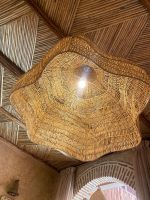 Wave Shape Raffia Pendant Lamp – Large Organic Ceiling Light - Image 4