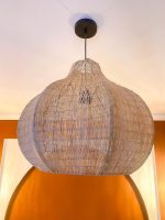Handwoven Raffia Pendant Light – Round Artisan Lamp - Image 7