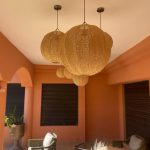 Handwoven Raffia Pendant Light – Round Ceiling Lamp