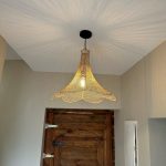 Round Handwoven Raffia Pendant Lamp – Natural Ceiling Light