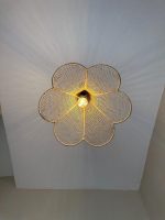 Round Handwoven Raffia Pendant Lamp – Natural Ceiling Light - Image 2