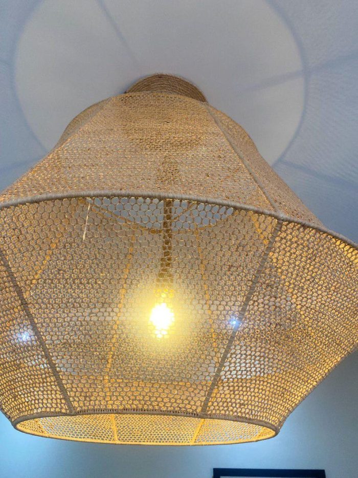 Moroccan Hexagon Pendant Lamp - Large Handwoven Ceiling Light - Image 10