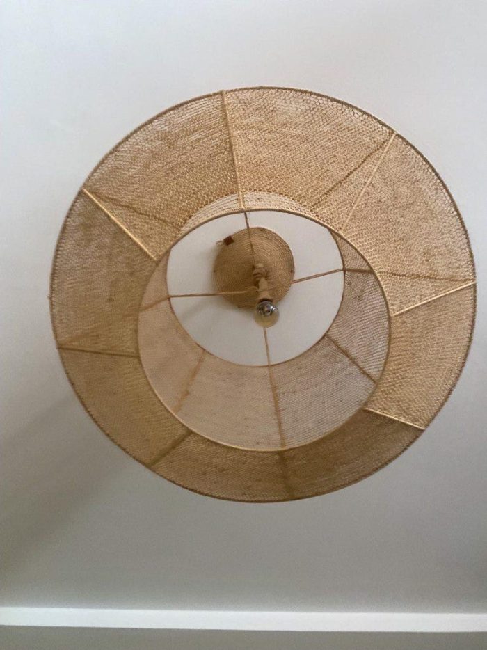 Moroccan Hexagon Pendant Lamp - Large Handwoven Ceiling Light - Image 11