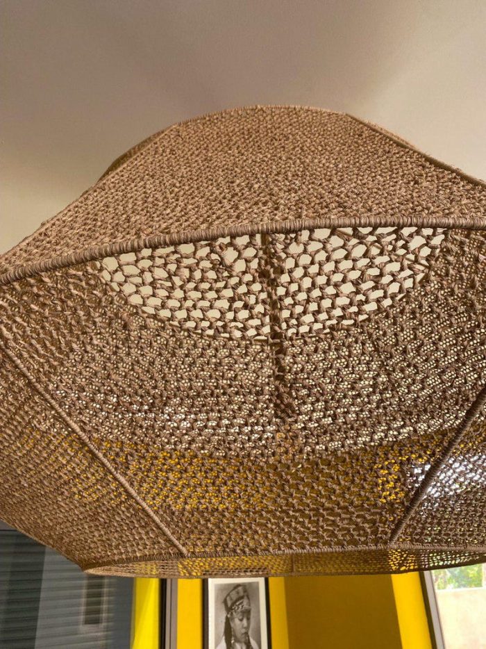 Moroccan Hexagon Pendant Lamp - Large Handwoven Ceiling Light - Image 3